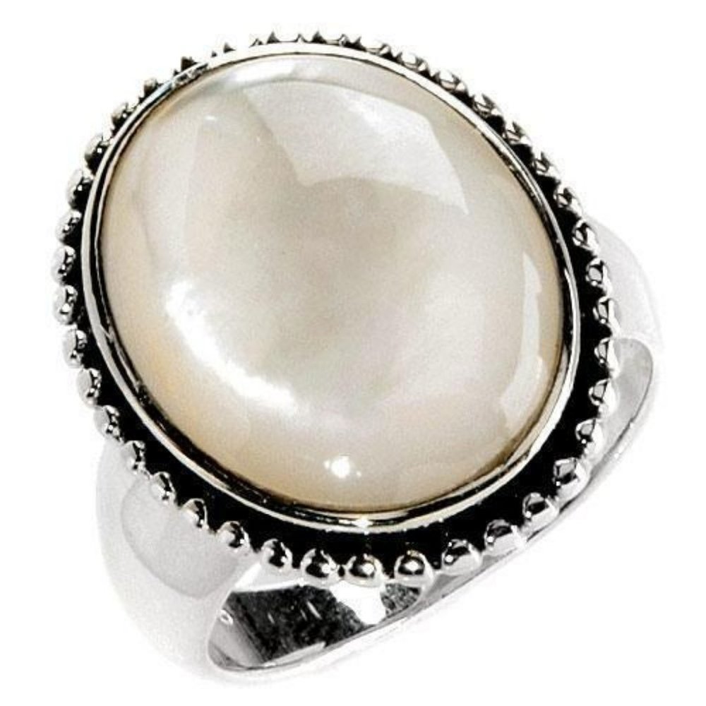 🆕️ Genuine Mother of pearl Solid 925 Sterling Silver Ring